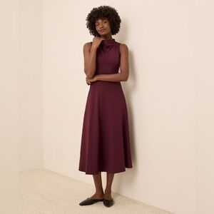 Pact Fit And Flare Cowl Neck Dress W5H Windsor Wine Size small